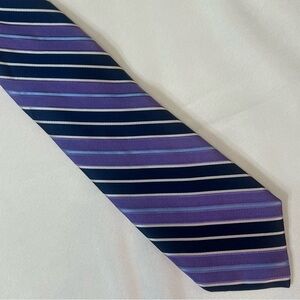 Meeting Street purple, blue and black striped Silk Tie